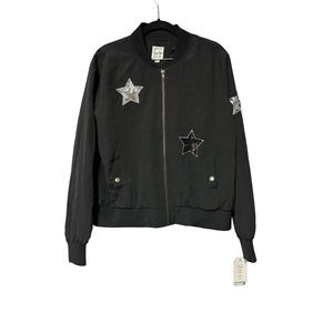 NWT‎ Hippie Rose Black jacket with Sequin Stars size XL